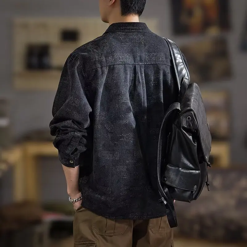 

Весенне-осенняя рабочая одежда из чистого хлопка, джет свободного кроя, мужская верхняя одежда большого размера, тяжелая мужская верхняя одежда Fat Brother