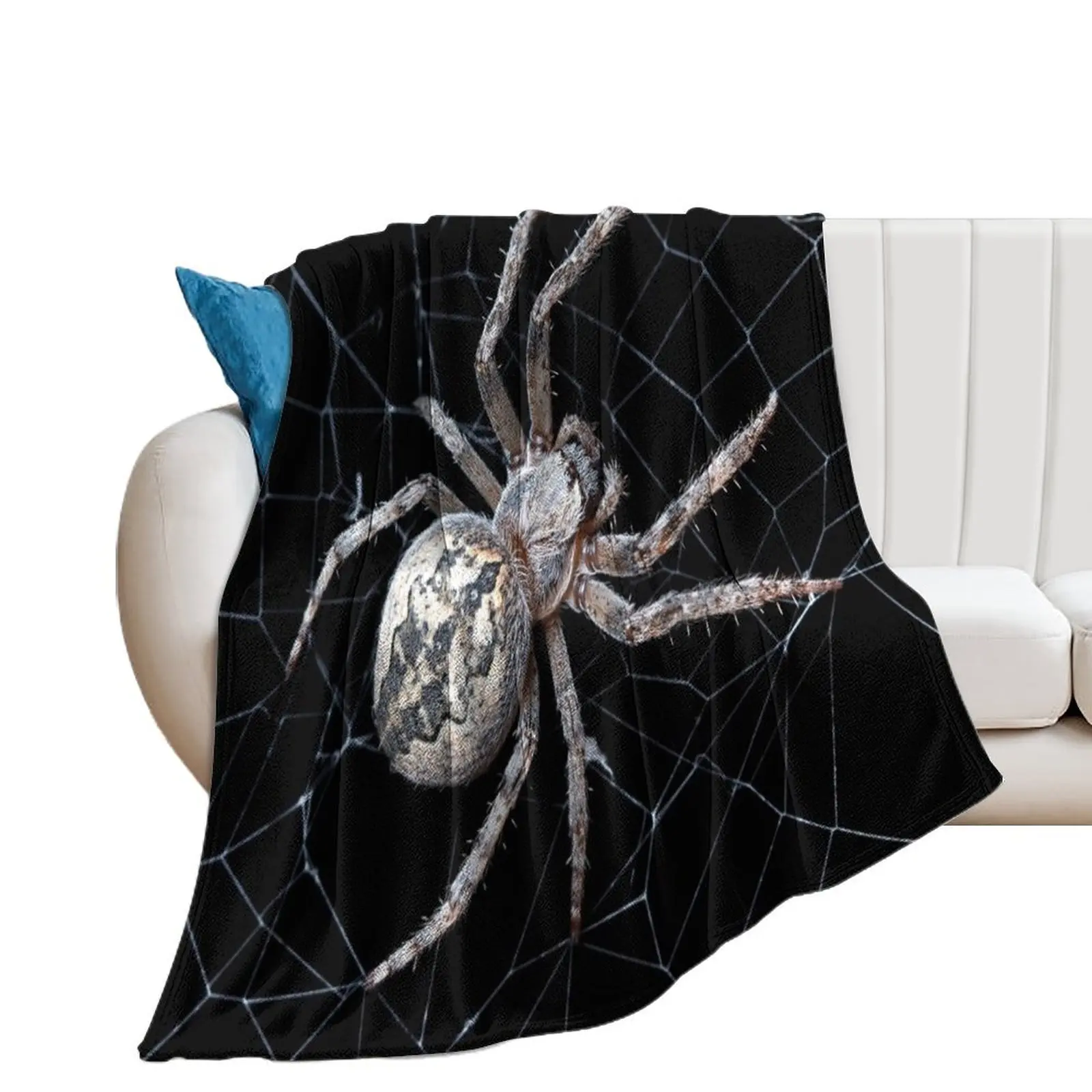 

Big Spider On Cobweb Throw Blanket Nap manga christmas gifts Blankets