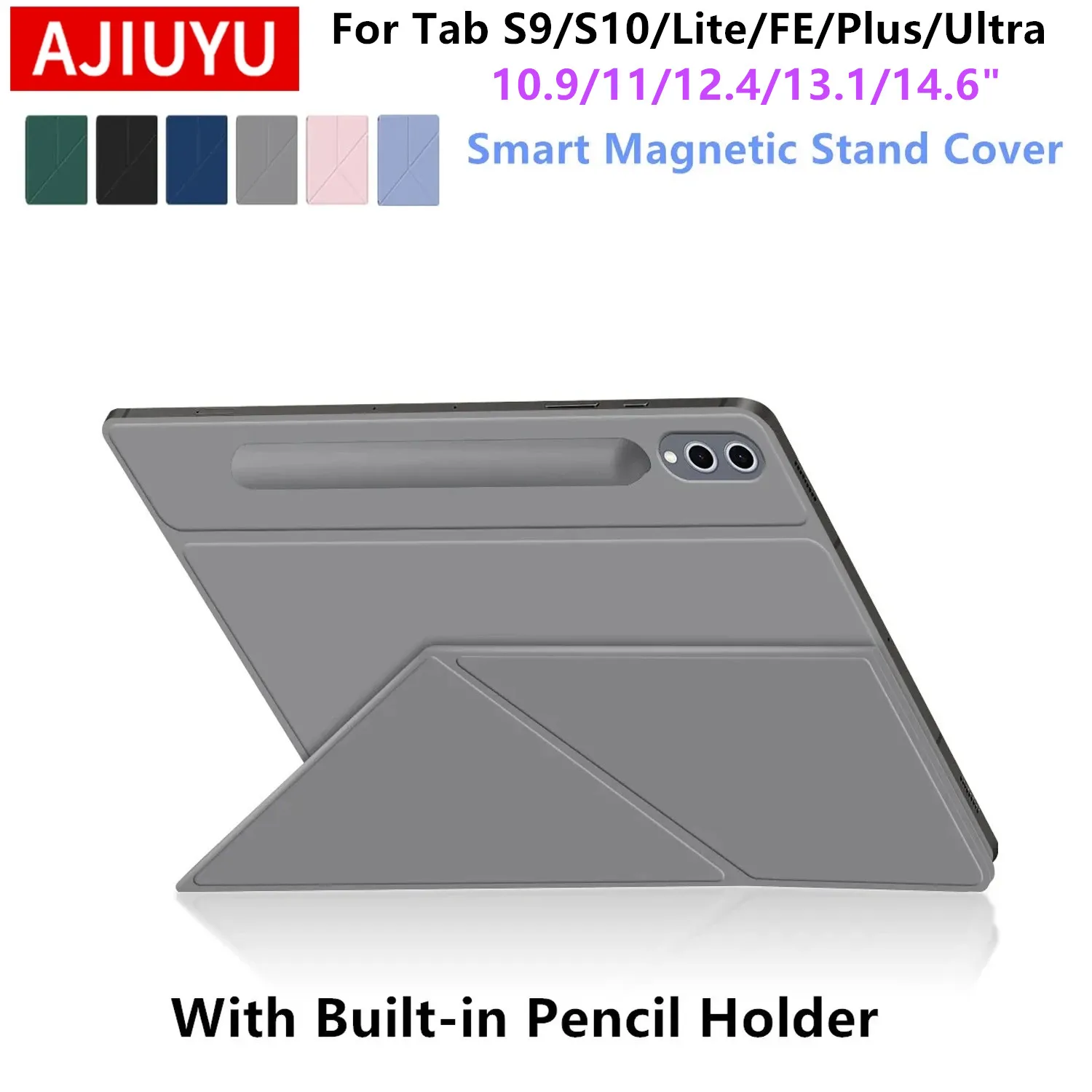 Étui magnétique pour Samsung Galaxy Tab S10 Ultra 14.6 SM-X920 X926B Tab S10 Lite S9 FE Plus 13.1 S10+ 12.4" Tablette Smart Book Cover