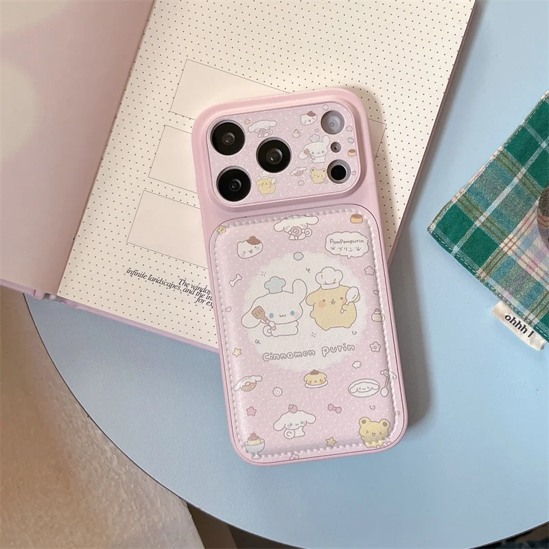

Cute White Dog & Yellow Cat Phone Case For iPhone 17 Pro 16 15 14 Pro Max with Leather Sticker Shockproof 16 17 15pro Protective