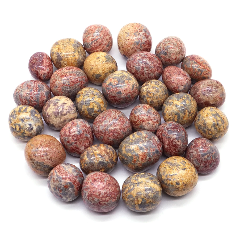 

Natural Round Leopard Jasper Tumbled Stone Bulk Ore Healing Crystal Energy Mineral Gemstone Tank Aquarium Garden Home Decoration