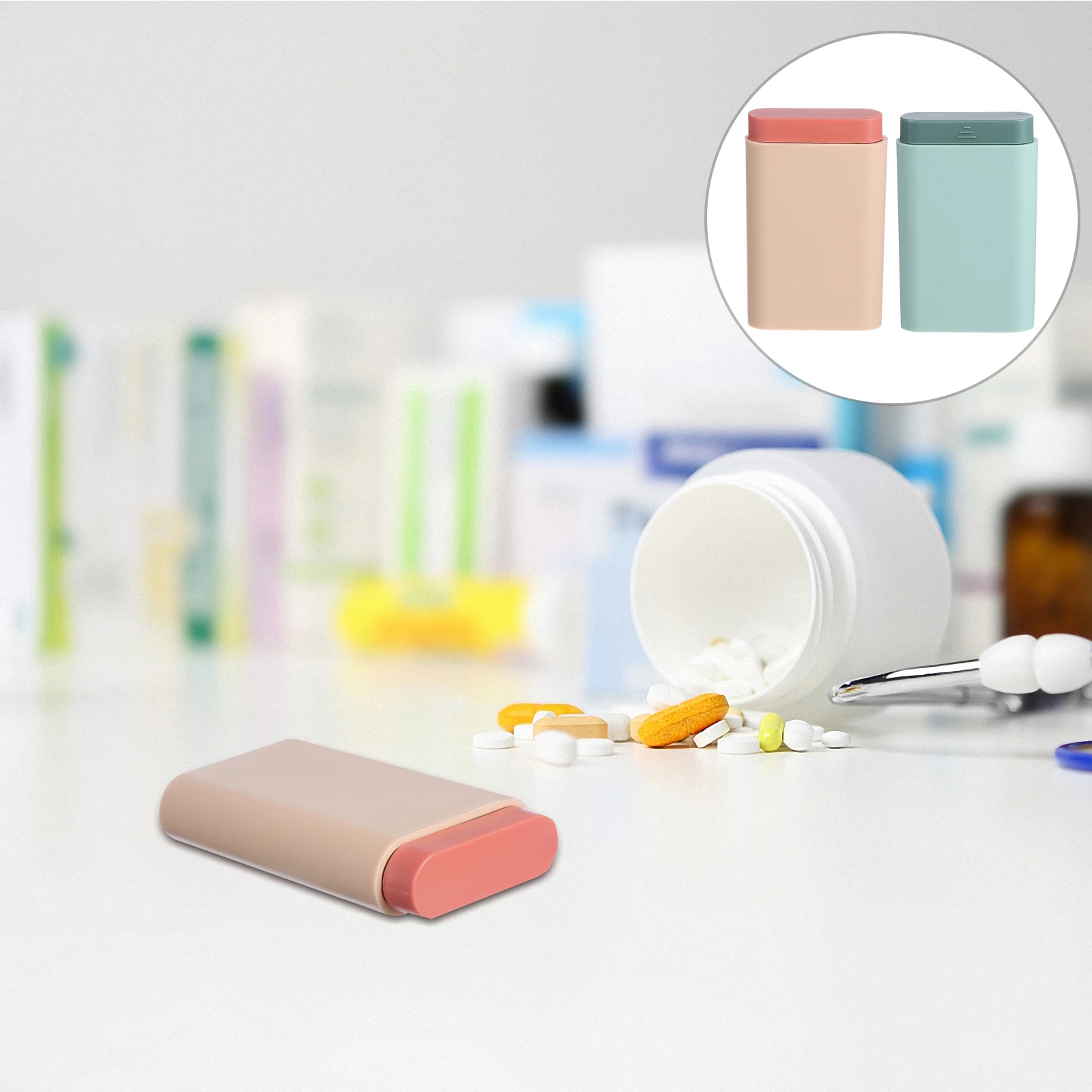 

2 PCS Portable Pill Box Easy to Carry Container Medicine Case Mini for Pp Organizer Travel High Performance Material