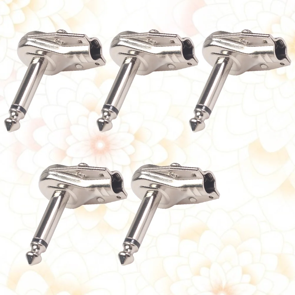 5Pcs 6.35mm Welding Plug Effect Pedal Connector Convert 65Mm to 635Mm Male Adapter for Pedal Saving Guitar