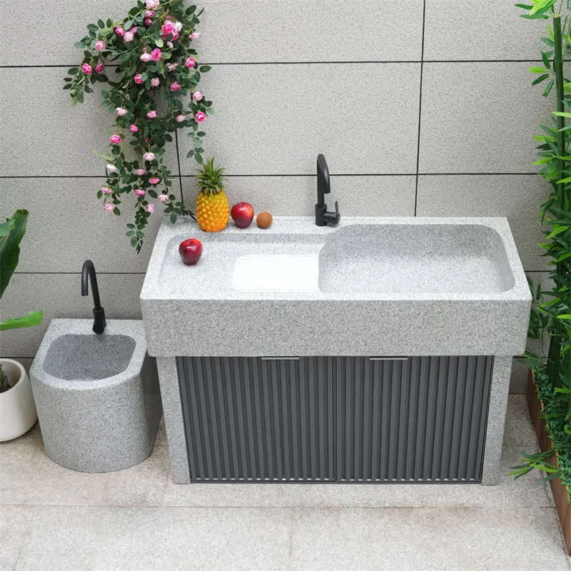 Garden stone laundry basin with rubbing board stone sink pool balcony granite sink basin mop pool