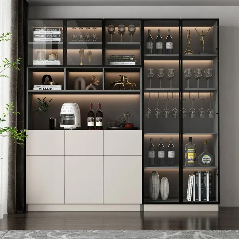 Corner Storage Wine Cabinets High Liquor Wall Kitchen Wine Cabinets Luxury Living Room Botellero Vino Bar Furniture QF50JG