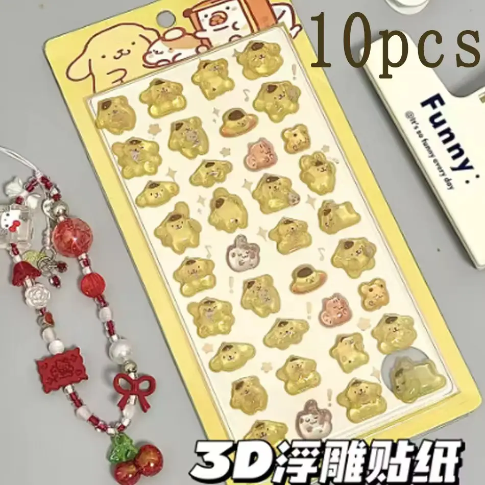 ثلاثية الأبعاد سانريو مرحبا كيتي Hangyodon الإغاثة هلام ملصقات الفتاة مذكرات الزخرفية سطح المكتب أثار ملصقات الكريستال اللعب