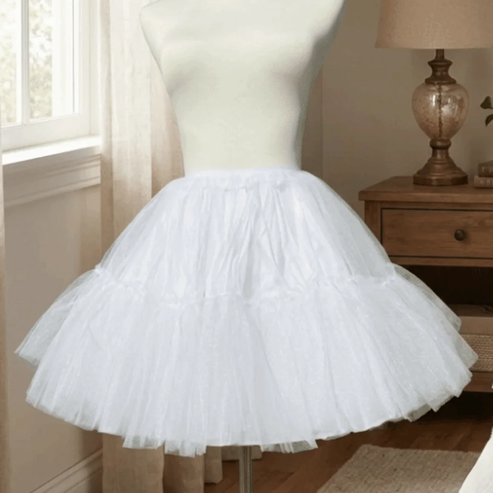 Boneless Design Lolita Petticoat 30/35/40/45cm Kawaii Cute Crinoline Underskirt Soft Mesh Elastic Waist Ball Gown Underskirt