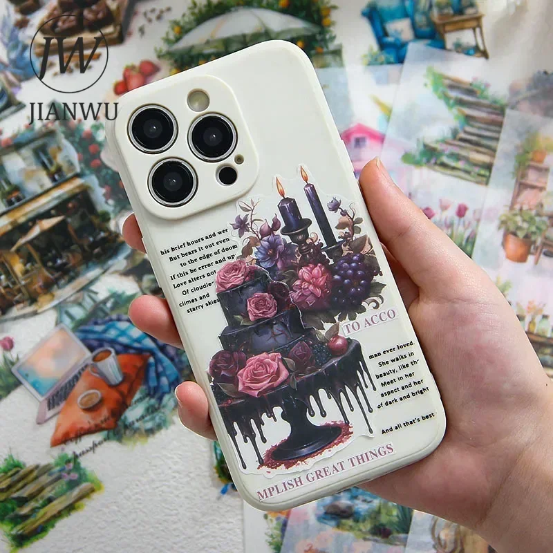 JIANWU Orchids Covering The Ground Series Flower Character Material Collage PET Sticker Book Creative Journal Stationery