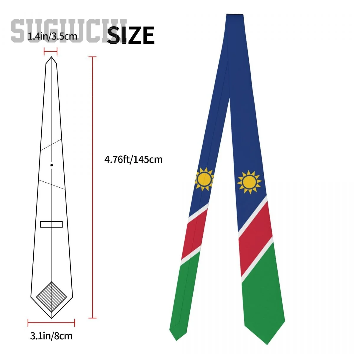 Cravates drapeau de namibie Nation hommes femmes décontracté Plaid cravate costumes mince fête de mariage affaires cravate Gravatas