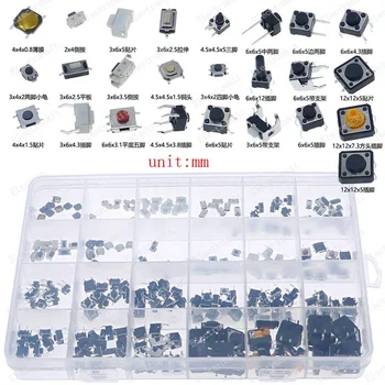 Micro Switch types kit push button tact switch reset mini leaf switch on-off power SMD dip 2x4 3x6 4x4 6 12x12 DIY set