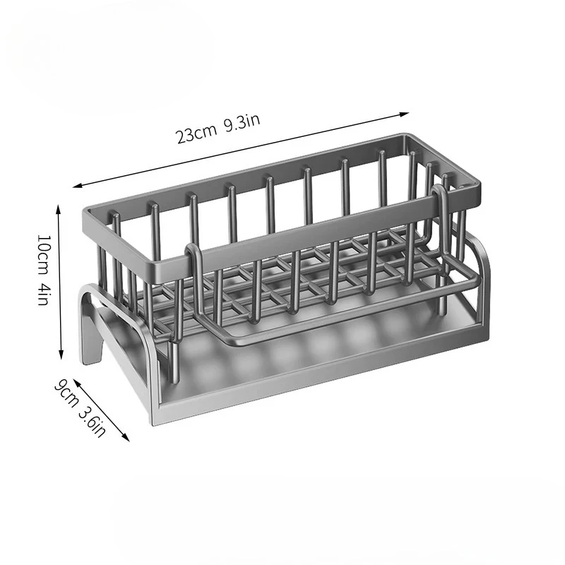 Kitchen stainless steel shelf, sponge drain rack, sink drainage rack, dishwashing supplies, dishcloth storage, drainage rack