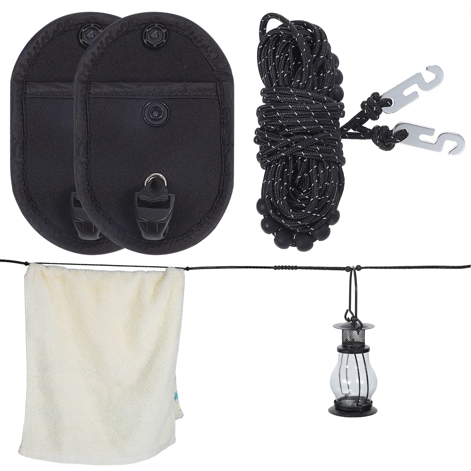 

2 pcs 3.5M Portable Camping Clothes Line Windproof Travel Clothesline Tent Accessories Nylon Drying Rope Hardware Bracket