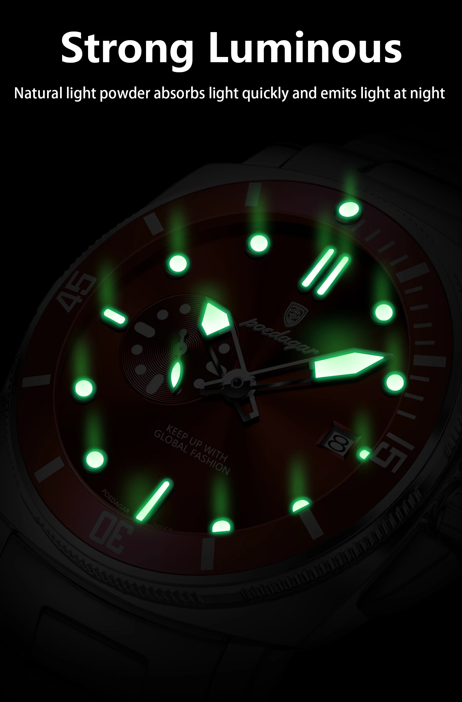 POEDAGAR Luxus Trendy Männer Uhr Wasserdicht Leucht Datum Edelstahl Männliche Uhr Quarz Business Sport herren Uhren Reloj – Detail 12