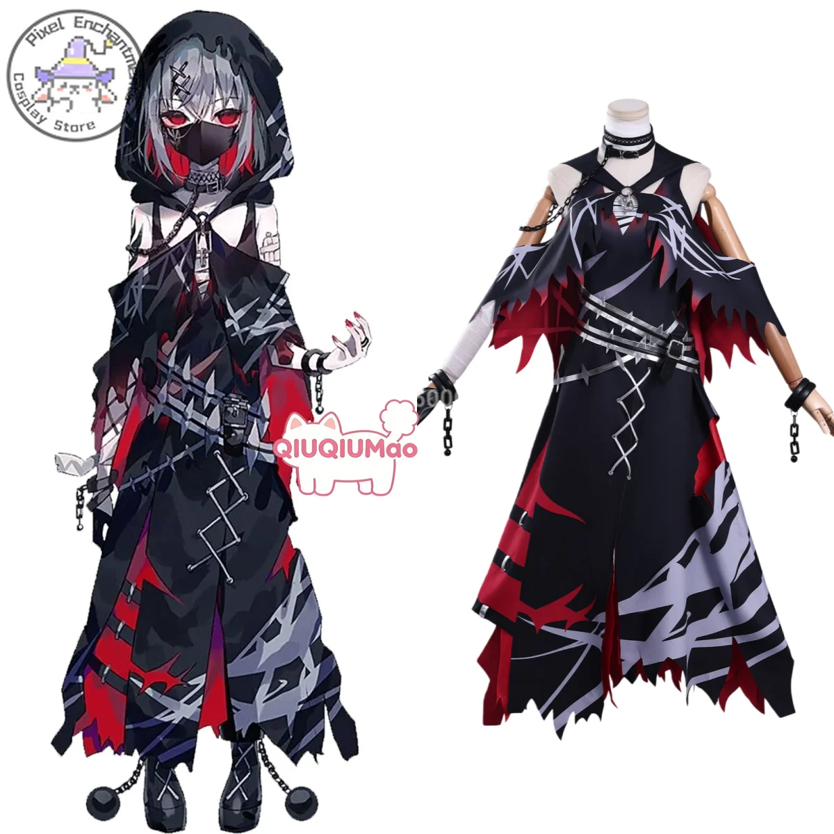 

Костюм для косплея «Волшебная девочка: Испытания ведьмы» для женщин, аниме-костюм Шидо Арисы, одежда для ролевых игр, платье для взрослых, наряд на Хэллоуин и Комик-Кон