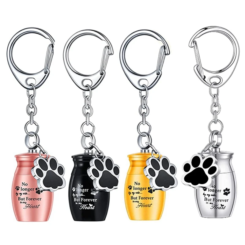 4 Pack Pet Urns Keychain Small Pet Urns For Dogs Ashes Cat Ashes Keepsake Stainless Steel