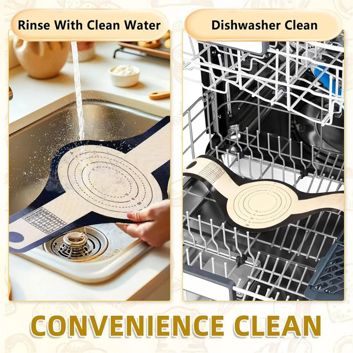 2-Pack Silicone Baking Mat for Dutch Oven, Round Bread Sling with Extended Handles for Sourdough