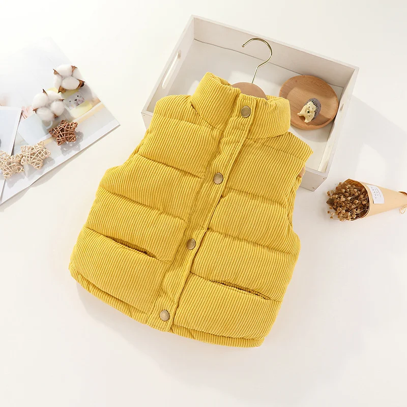 Kids Autumn Winter Warm Vest Children Sleeveless Comfortable Casual Thermal Zipper Coats Boys Girls Daily Versatile Solid Jacket