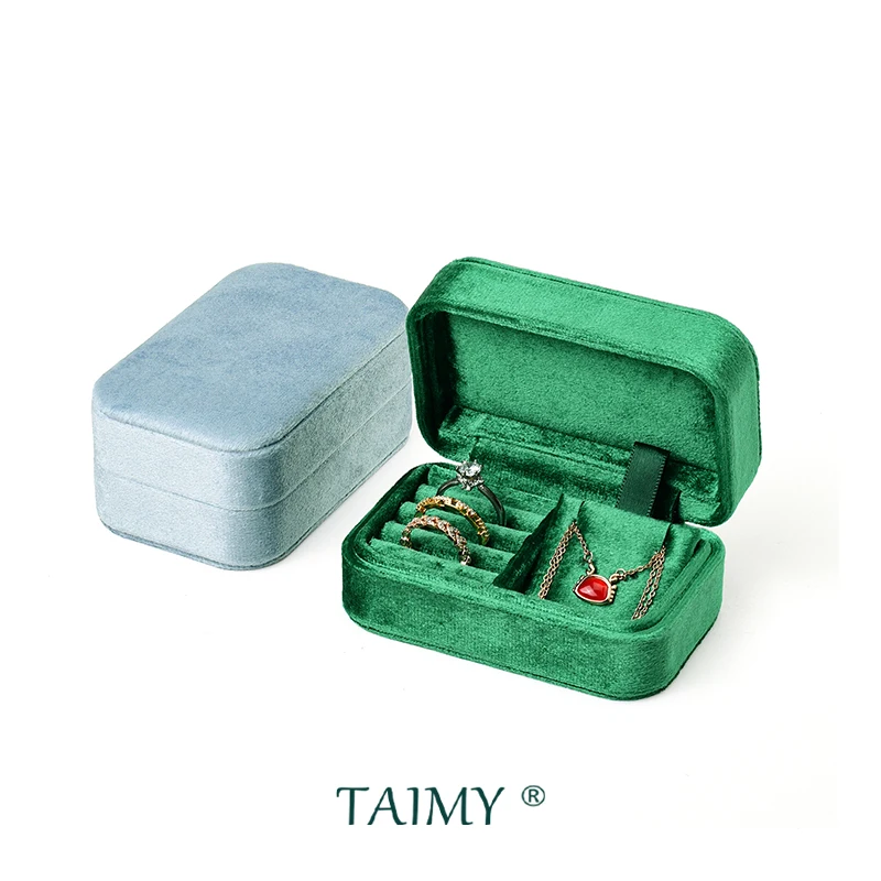 TAIMY Mini Velvet Jewelry Box Portable Travel Jewelry Storage Case Ring Necklace Earring Custom Logo&Color Personalized Gifts