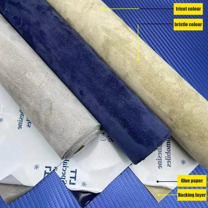 Wysokiej jakości aksamitna tkanina zamszowa winylowe naklejki samochodowe DIY Car Styling folia samoprzylepna modyfikacja wnętrza samochodu Panel