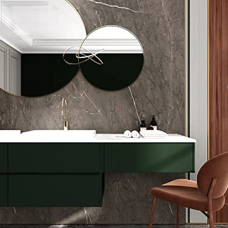 Dark Green Peel And Stick Wallpaper Self-Adhesive Solid Green Contact Paper Waterproof Decorative Vinyl Film For Walls Kitchen