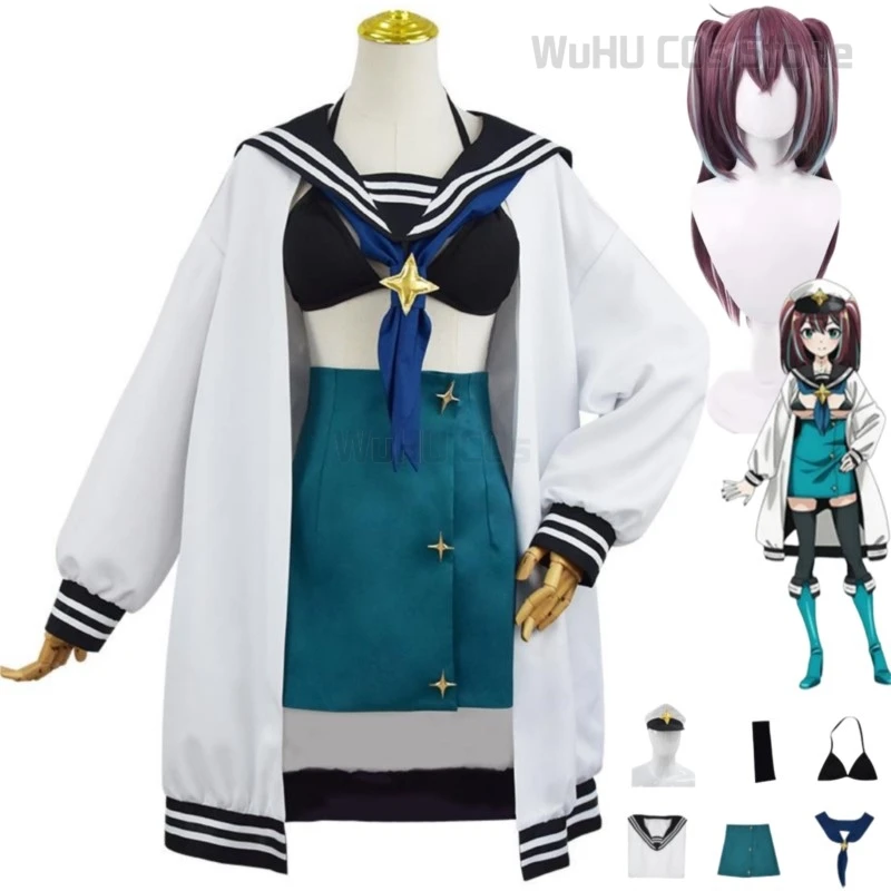 

Anime Gushing Over Magical Girls Akoya Matama Cosplay Costume Sailor Suit Uniform Woman Sexy Loco Mujica Wig Hallowen Party Suit