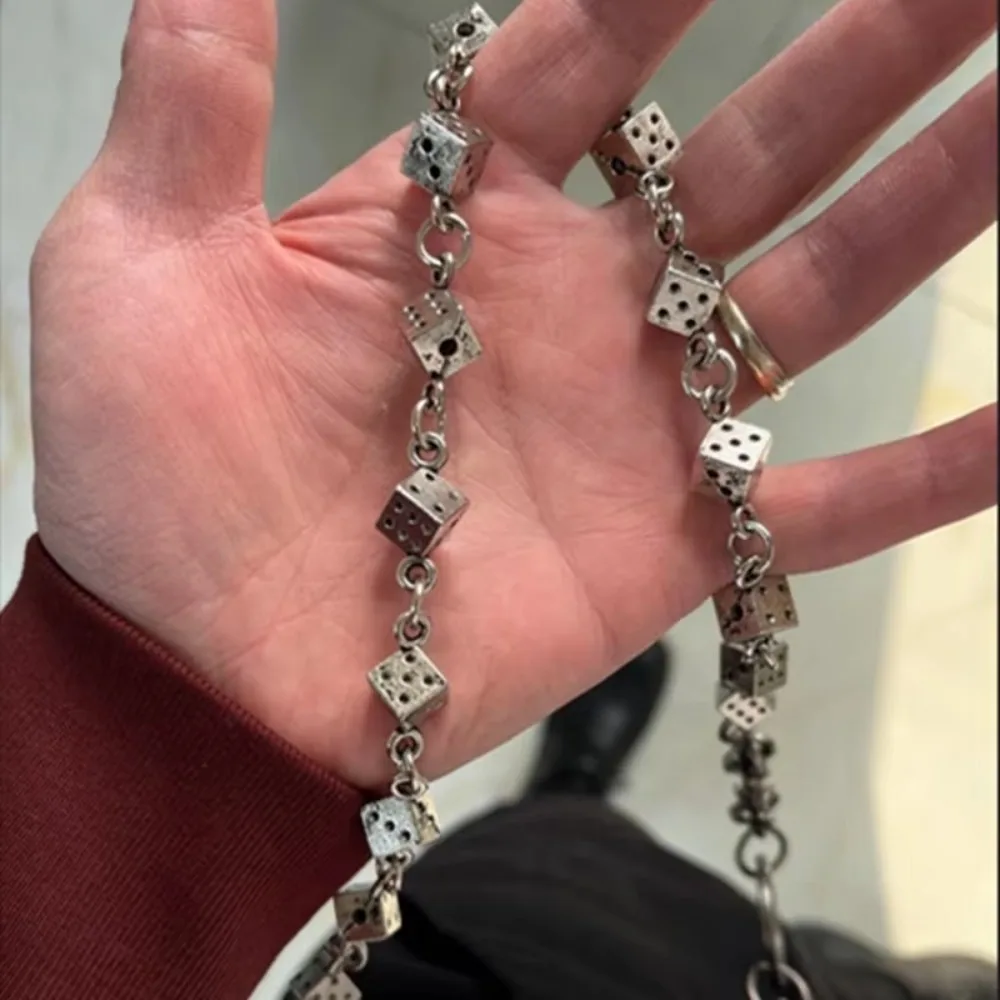 Celana Panjang Punk Rantai Pinggang Rumbai Rantai Logam Gantungan Kunci Dompet Rantai Wanita Pria