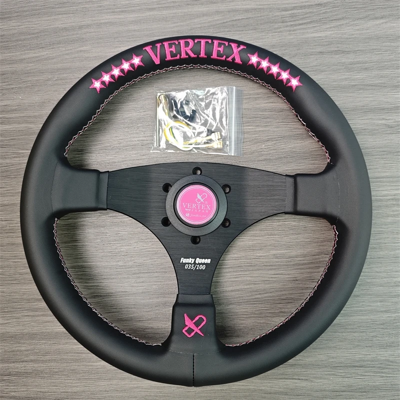 13-inch Vertex Racing Wheel Sports Drift 320MM Steering Wheel Leather Embroidered Racing Upgrade Interior Accessory