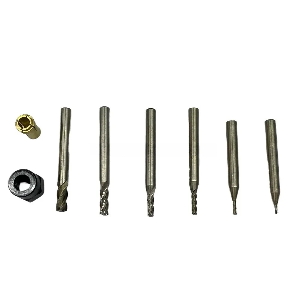

1MM-6MM Bits Set With Copper Collet & 1pcs M12 Collet Hoder For Miniature Milling Machine