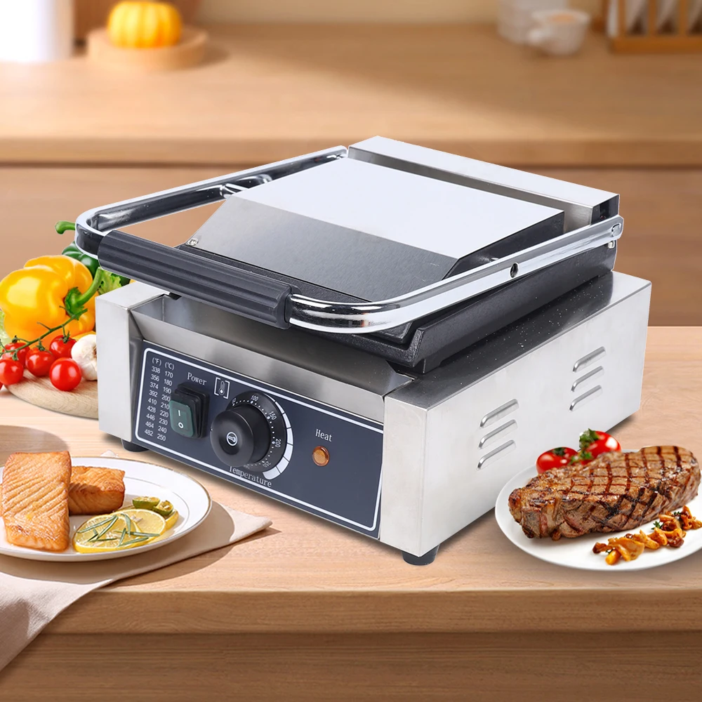 1800W 6-in-1 Electric Grills for Barbecue, Digital Griddle, Sandwich and Panini Press, Flat Surface Waffle Maker Plates