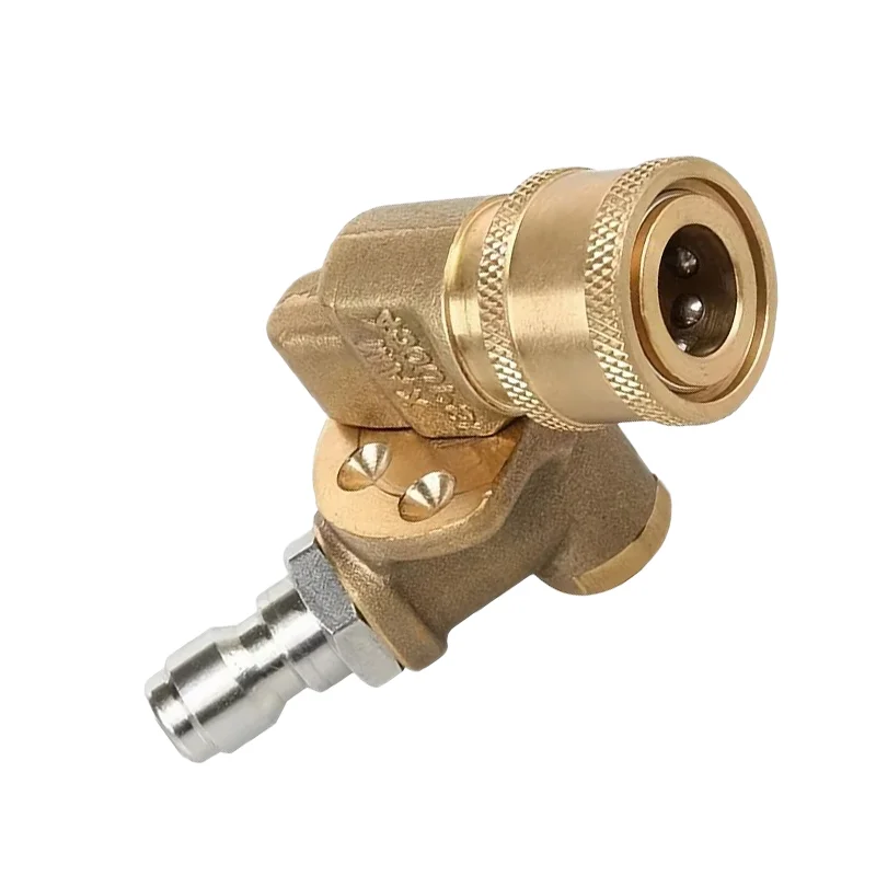 Brass 1/4 Quick Release Swivel Connector 180° Rotating Pressure Washer Pivot Coupler High Power Washing Angle Adjust Accessory