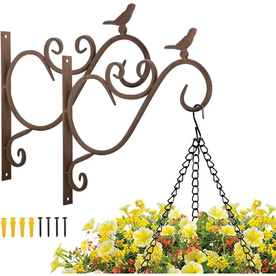 

Wall Hanging Plant Bracket2 Pack 12inch Retro Iron Metal Wall Hanger for Hanging Plant Flower Bird Feeder Planter Indoor Outdoo