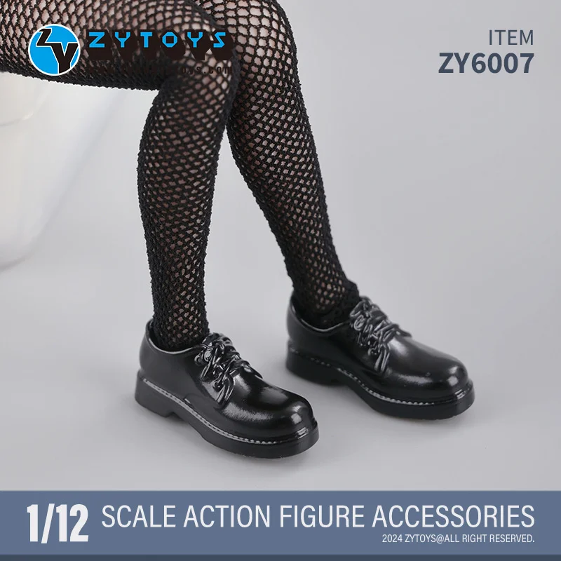 ZYTOYS ZY6004 ZY6007 1/12 Female Black Fishing Net Stockings Black Leather Student shoes Model Fit 6\'\' Soldier Action Figure Toy