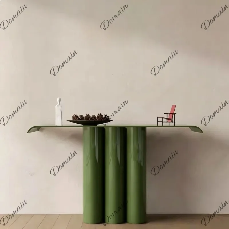 VP Mid Century Modern Console Table Entryway Sofa Table, Creative Green Design Slim Sideboard for Living Room