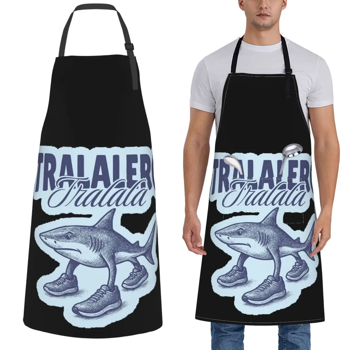 

Фартук Tralalero Tralala Shark Italian Brainrot Фартуки шеф-повара Кухня Tablier Водонепроницаемый нагрудник Кухонный сарафан для женщин и мужчин Живопись