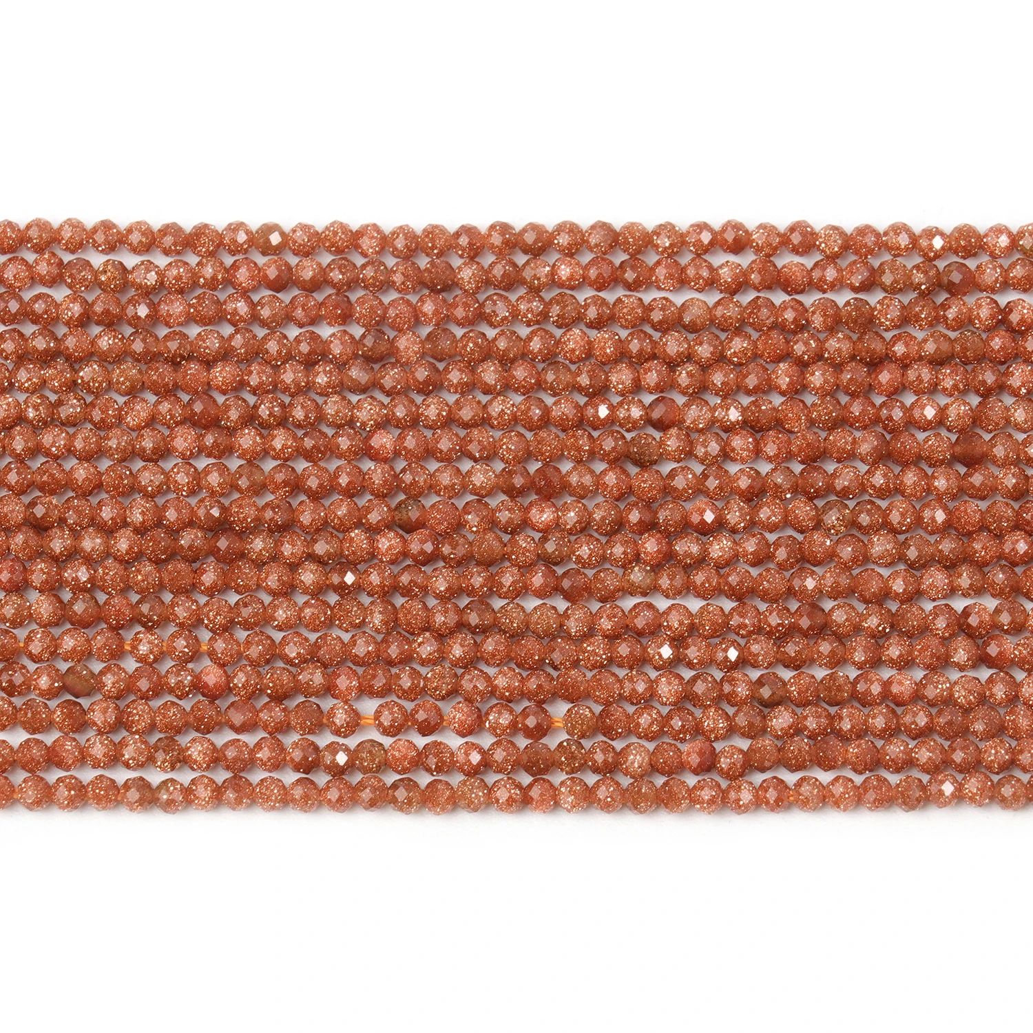 Großhandel Facettierte 2 3 4mm Natürliche Goldfarbene Sandsteinperlen Runde Kleine Lose Perlen für Schmuckherstellung DIY Armbänder Halsketten – Detail 3
