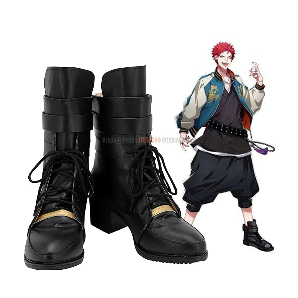 Bottes de cosplay de moine maléfique, chaussures noires, sur mesure, DRB Kuko Harai, Hypnosis Mic Division, Rap Battle