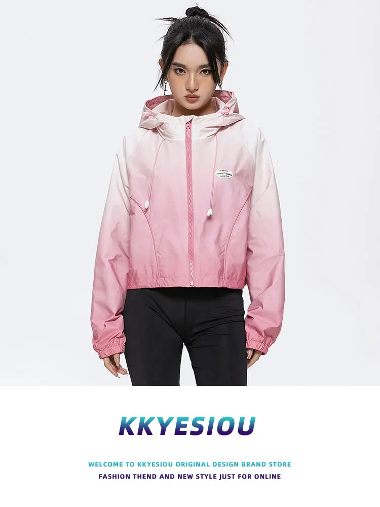 

KKyesiou adient Design Sweet ort Jaet Women's Hooded Coat Pink Color Fem Sexy Sle Polyester Fiber Long Sve Zipper