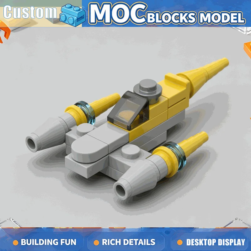 23PCS Mini Space Fighter Building Blocks MOC Model DIY Assembly Toy Tiny Starfighter Educational Creative Display Christmas Gift