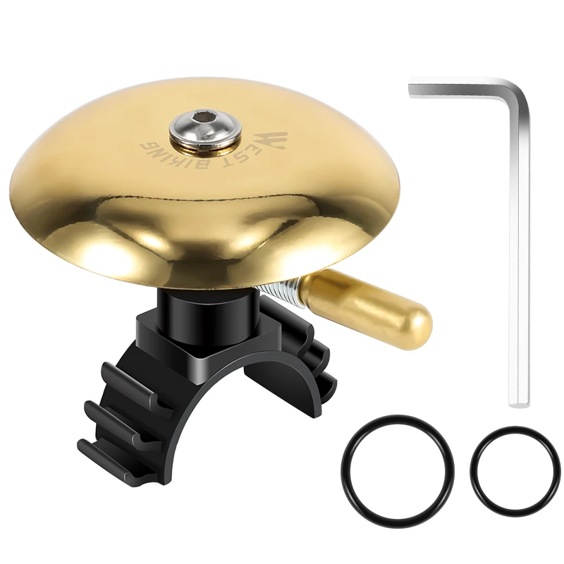 

Universal Knock-Bell Vintage Bike Bell, Quick-Release Rubber Mount for MTB/Road Bikes,Tool-Free 3s Install,Support Thick Handles