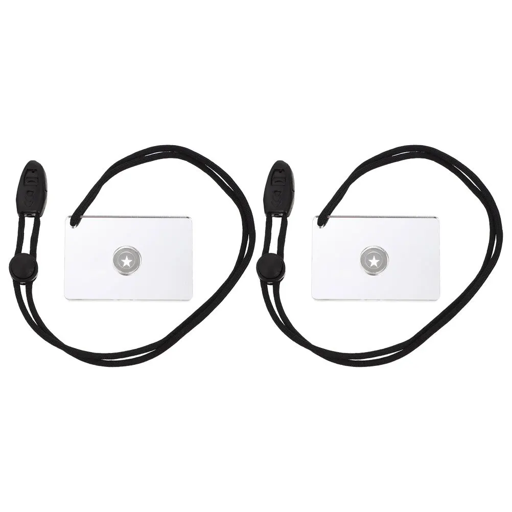 2Pcs Outdoor Survival Signal Mirror Accurate Signaling Device for Emergency Situations Lightweight Portable Mirror for Camping