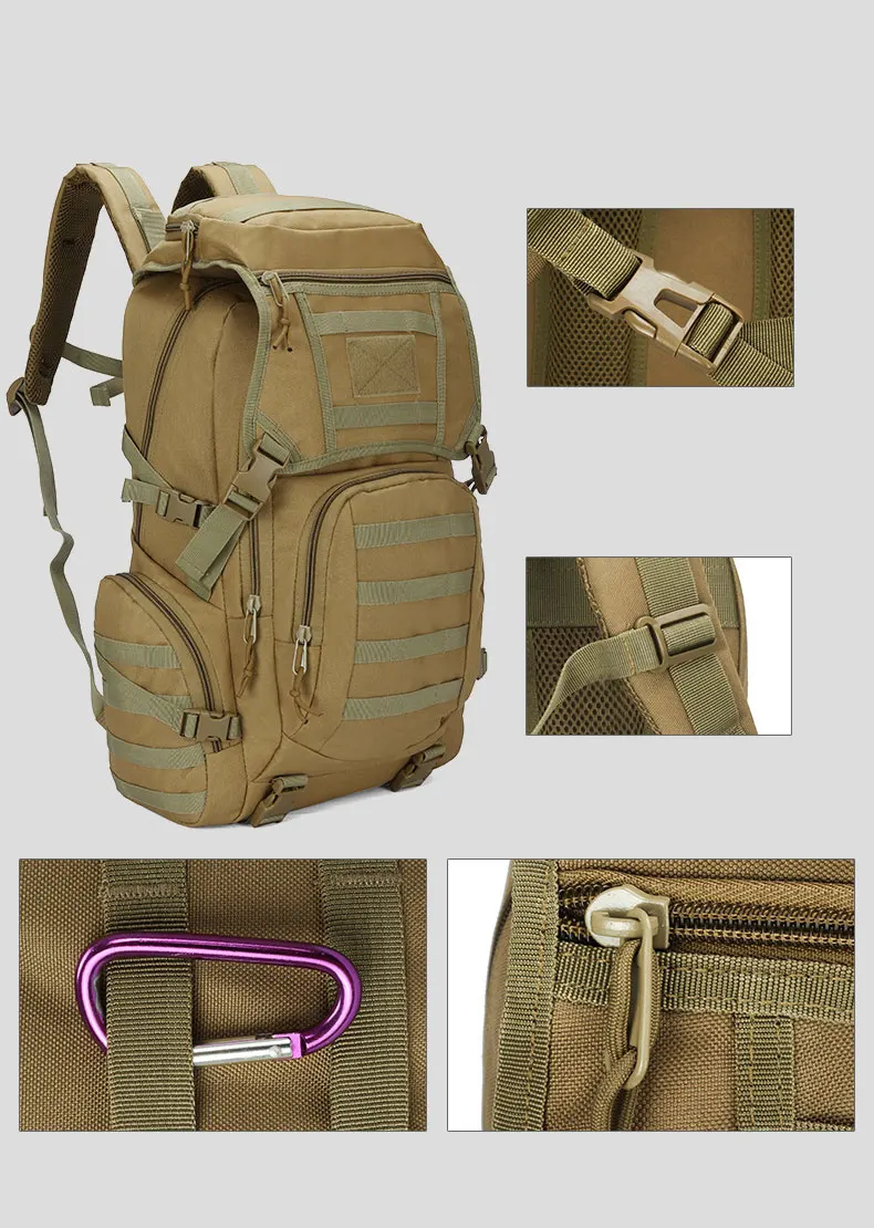 Taktische Rucksack Überleben Tasche Jagd MOLLE Rucksack GYM Für Männer EDC Outdoor Reise Wandern Rucksack Camping Trekking Rucksack – Detail 5