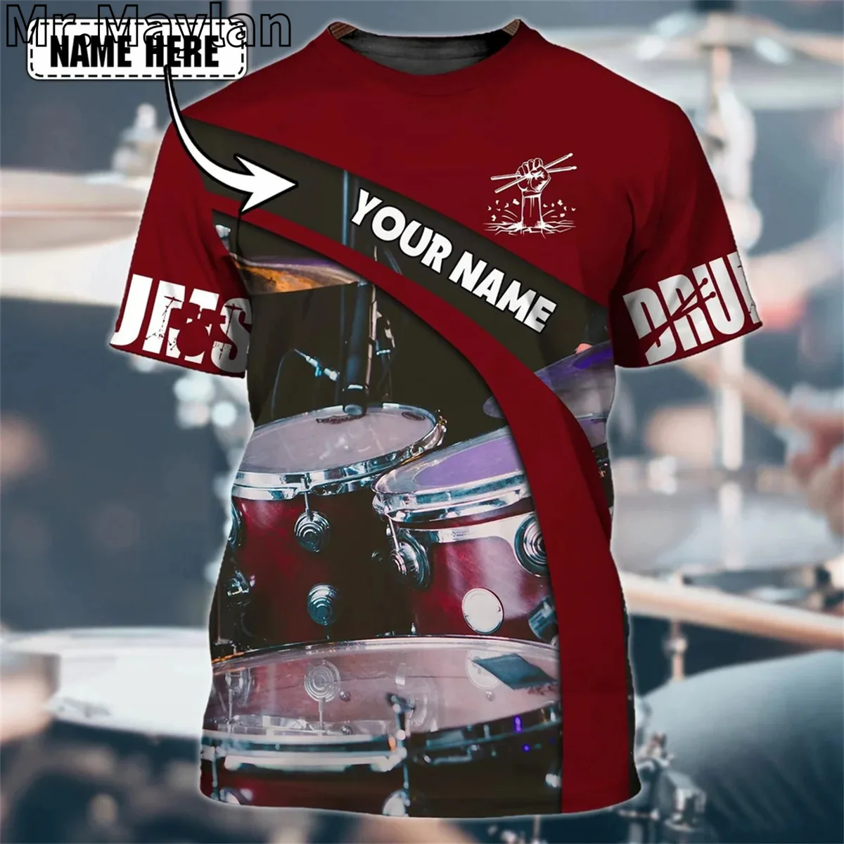 Personalized 3D Print Drummer Tshirt Men Women Beautiful T-shirt Playing Drum Tee Drum Lover Gift Uniform Present To Drummer Top