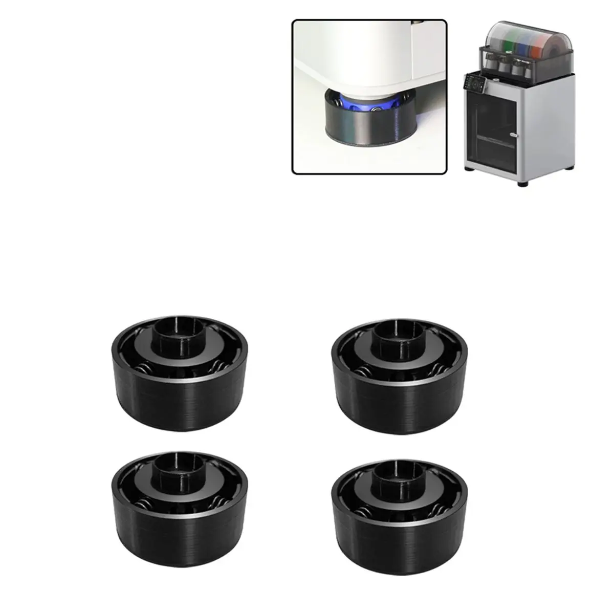 [AC18 Digital]/For P1P/P1S Upgrade Shockproof Feet Anti-Slip Anti-Shock Quad-Spring Foot Pad Accessories Black