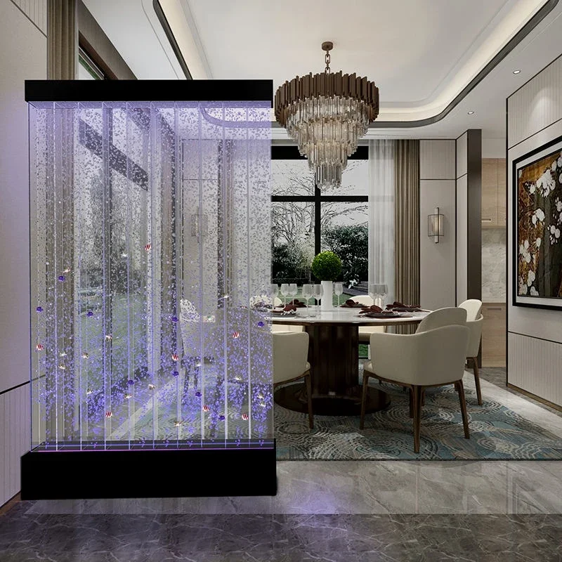 

Water Curtain Wall Living Room Partition Screens Flowing Water Entrance Cabinet Bubble Wall LED Double-Sided Wine Cabinet