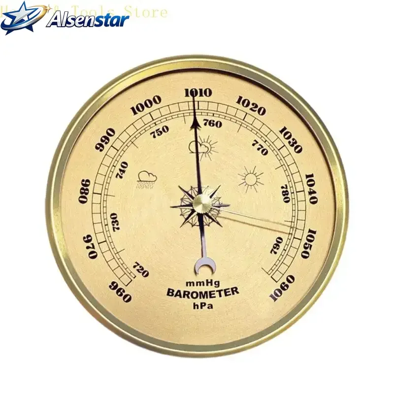 Barometer, Temperature and Humidity Gauge, Elegant Weather Forecast Tool, Wall Mounted Decoration, 990-1030hPa, 960-990hPa