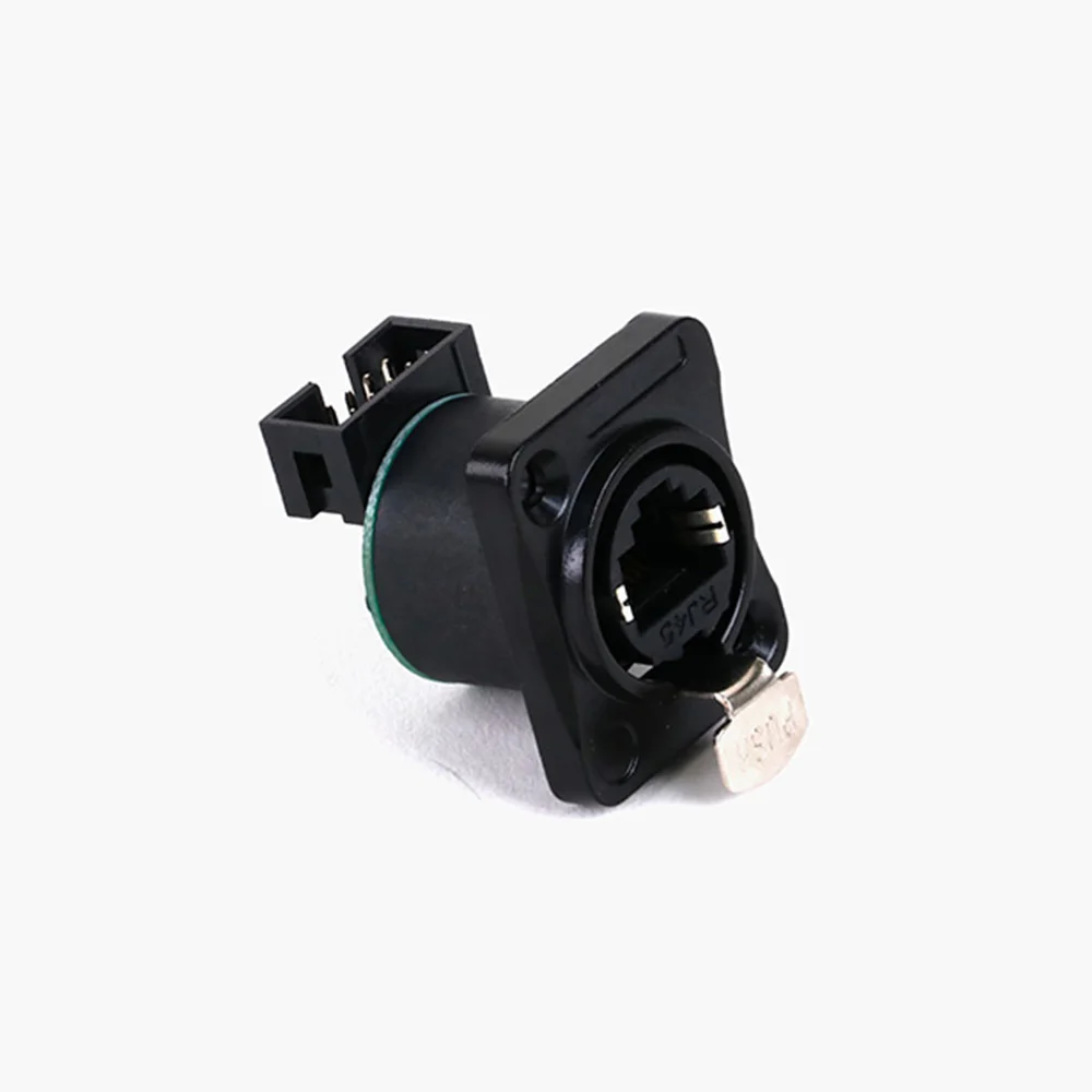 1pc RJ45 with PCB Board Connector,D Type RJ45 CAT5/5E/6 Network 8P8C Female Panel Mount Sockets,RJ45 Ethernet Extension Adapter