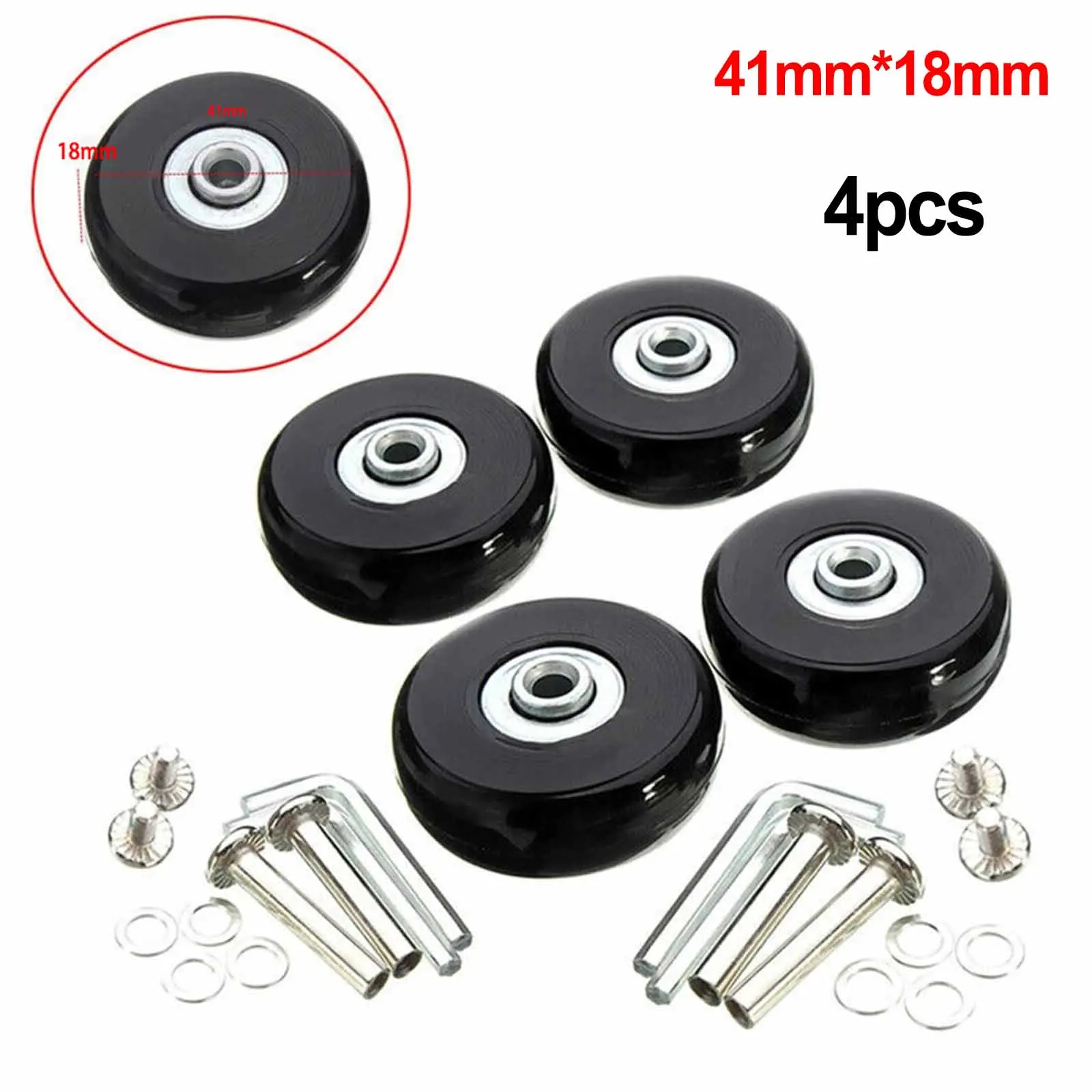 Ruedas de repuesto para equipaje de 4 piezas, ruedas de repuesto para reparación de Skate, 45mm X 18mm