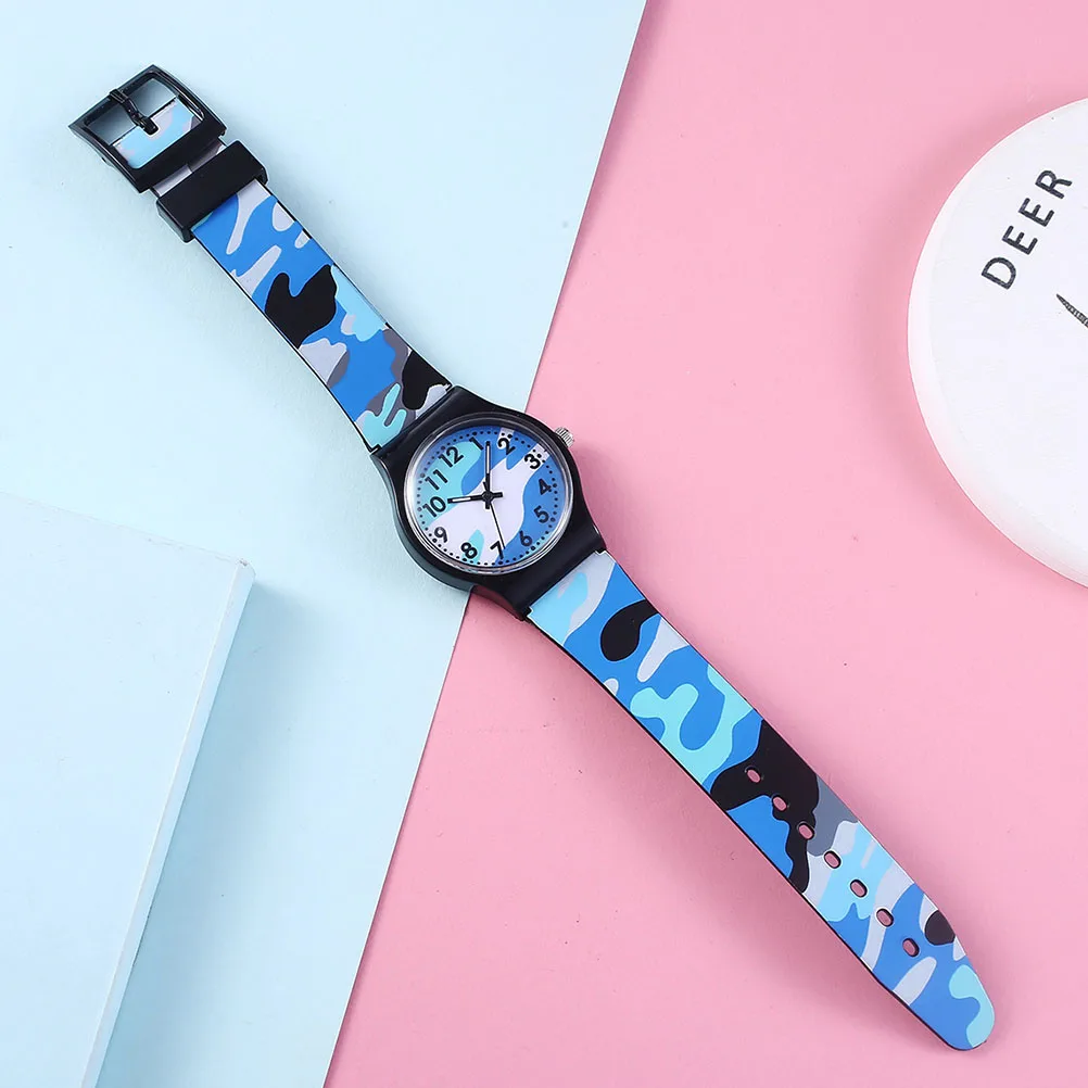 

Kids Quartz Watches Camouflage Blue Small Cool Waterproof Adjustable Children Watch Gift Portable Durable Easy Outdoor