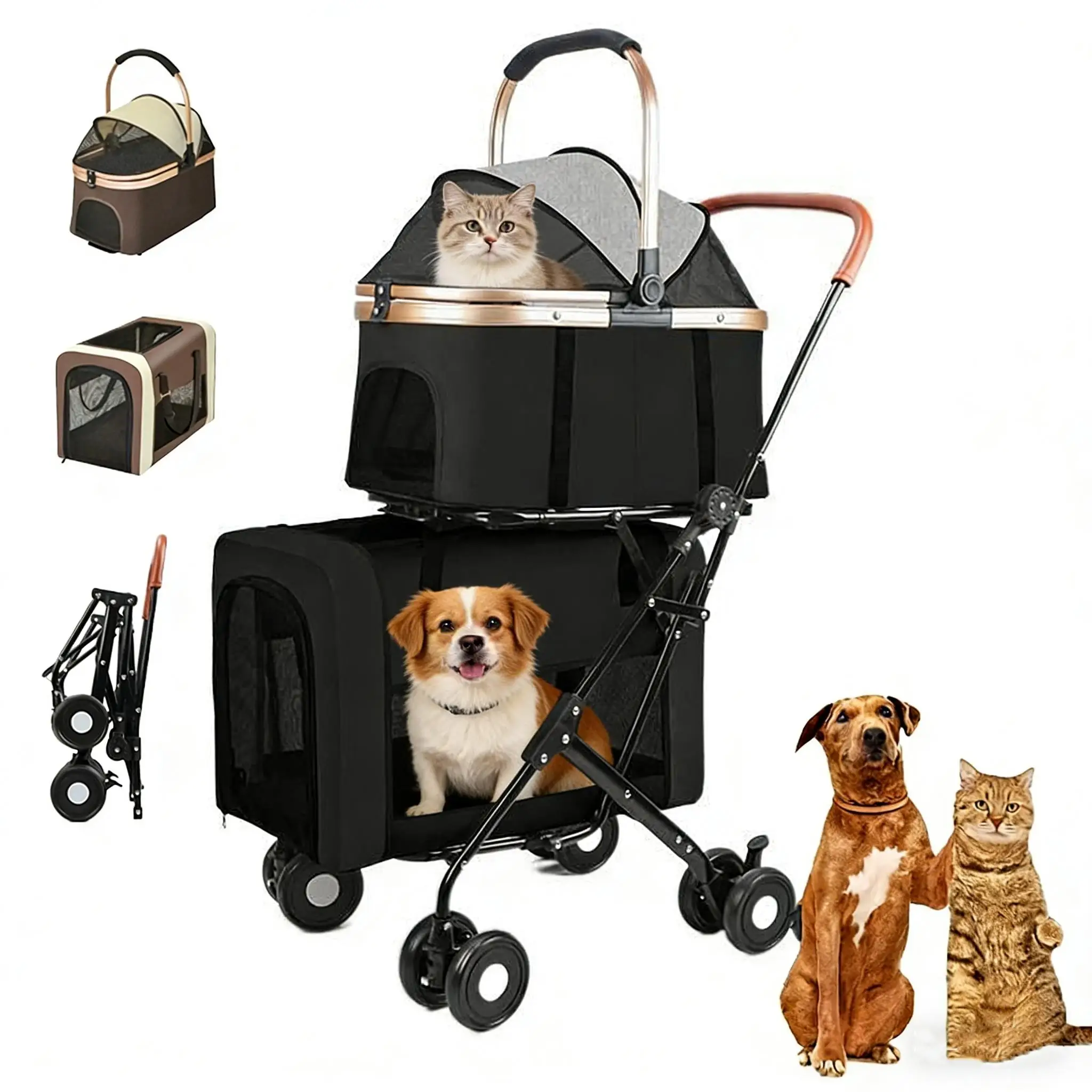 

Double Pet Stroller for Dogs and Cats Large Up to 30kg