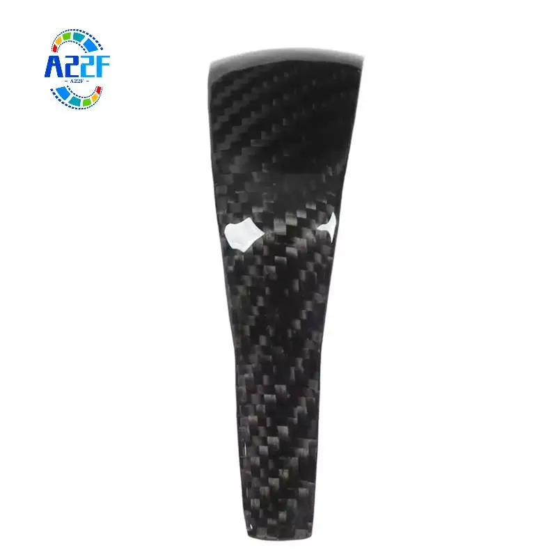

A22F-Carbon Fiber Gear Shift Knob Cover Bright Black Interior Gear Shift Lever Knob Interior For Cayenne 958 2011-17